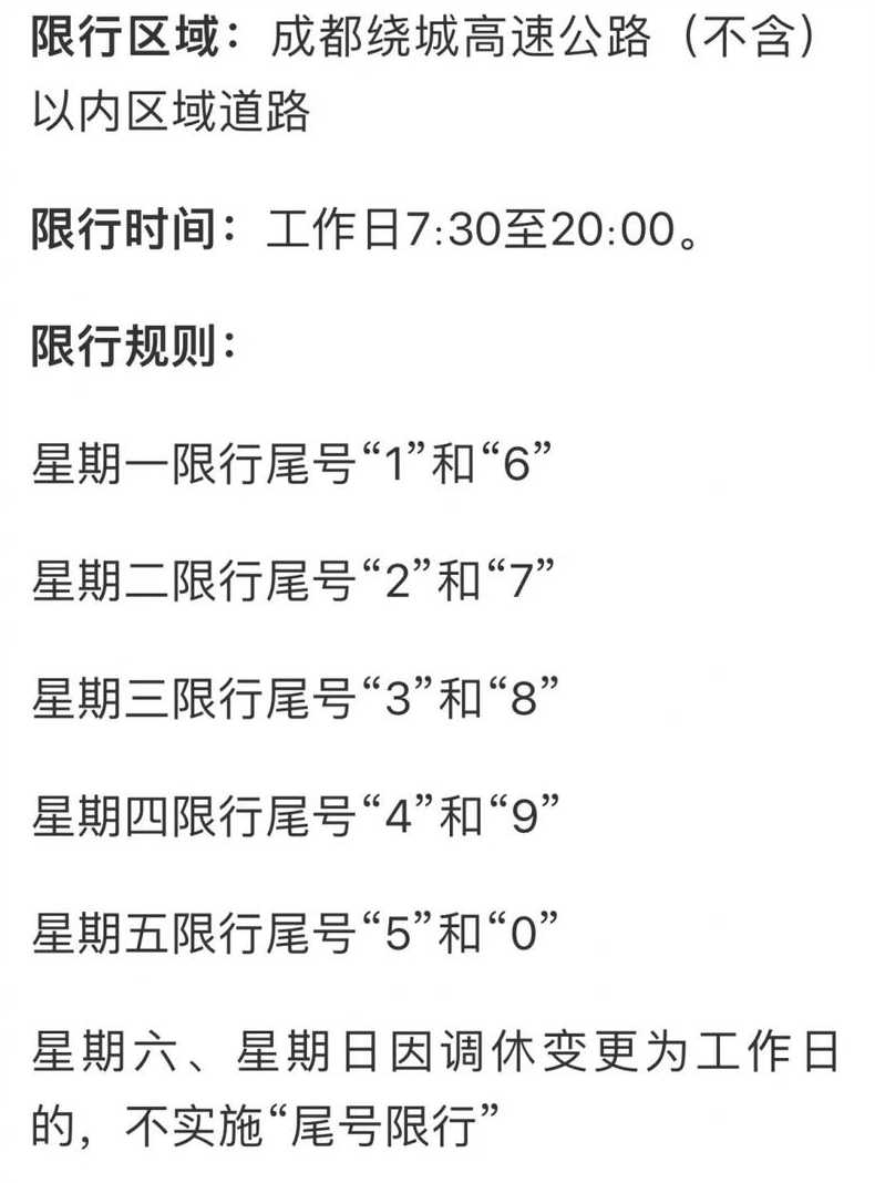 成都汽车限号最新规定详解及应对指南